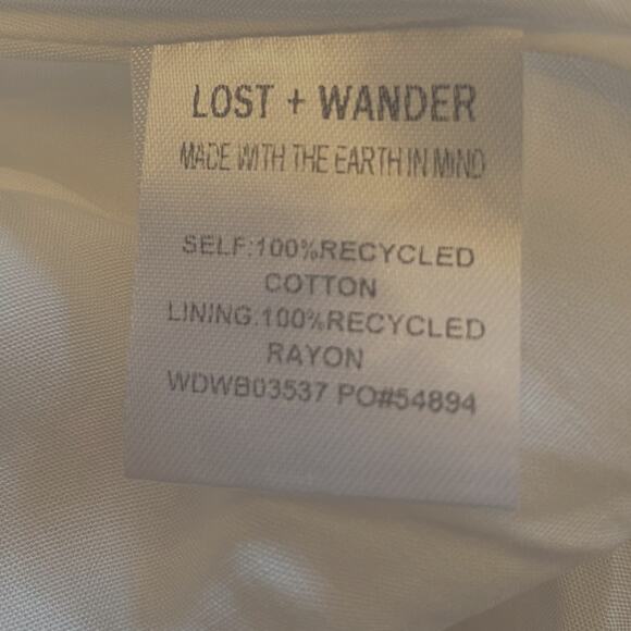 LOST & WANDER Day Trip 100% Organic Cotton White Eyelet Mini Dress Size XS - Picture 10 of 10